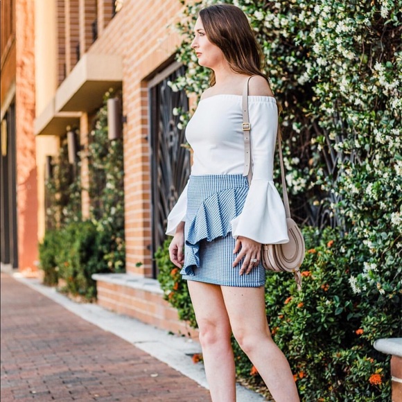 NWT Topshop gingham Ruffle skirt - Picture 4 of 7